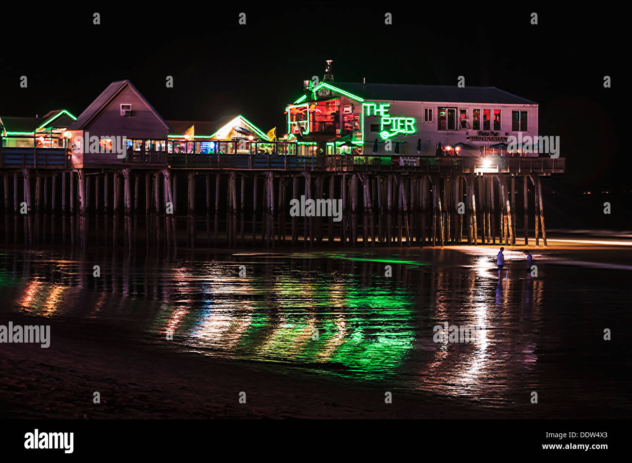 die Pier in Old Orchard Beach, Maine, Usa Stockfoto