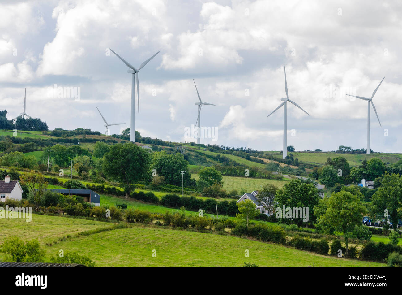 Windkraftanlage an Bindoo Wind Farm, Irland Stockfoto