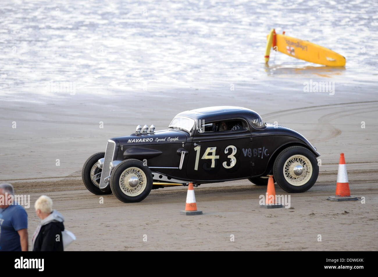 Pendine Sands, Wales, UK. 07. Sep, 2013.   Die ersten jährlichen Amateur Hot Rod Rennen im Pendine Sands vor der Küste von West Wales heute. Die Veranstaltung wird von der Vintage Hot Rod Association gehostet. Bildnachweis: Phil Rees/Alamy Live-Nachrichten Stockfoto