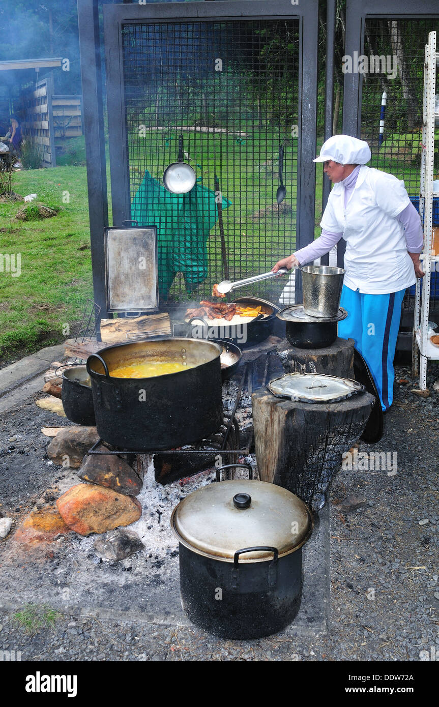 Sancocho im Parque Arvi - Santa Elena. Abteilung von Antioquia. Kolumbien Stockfoto