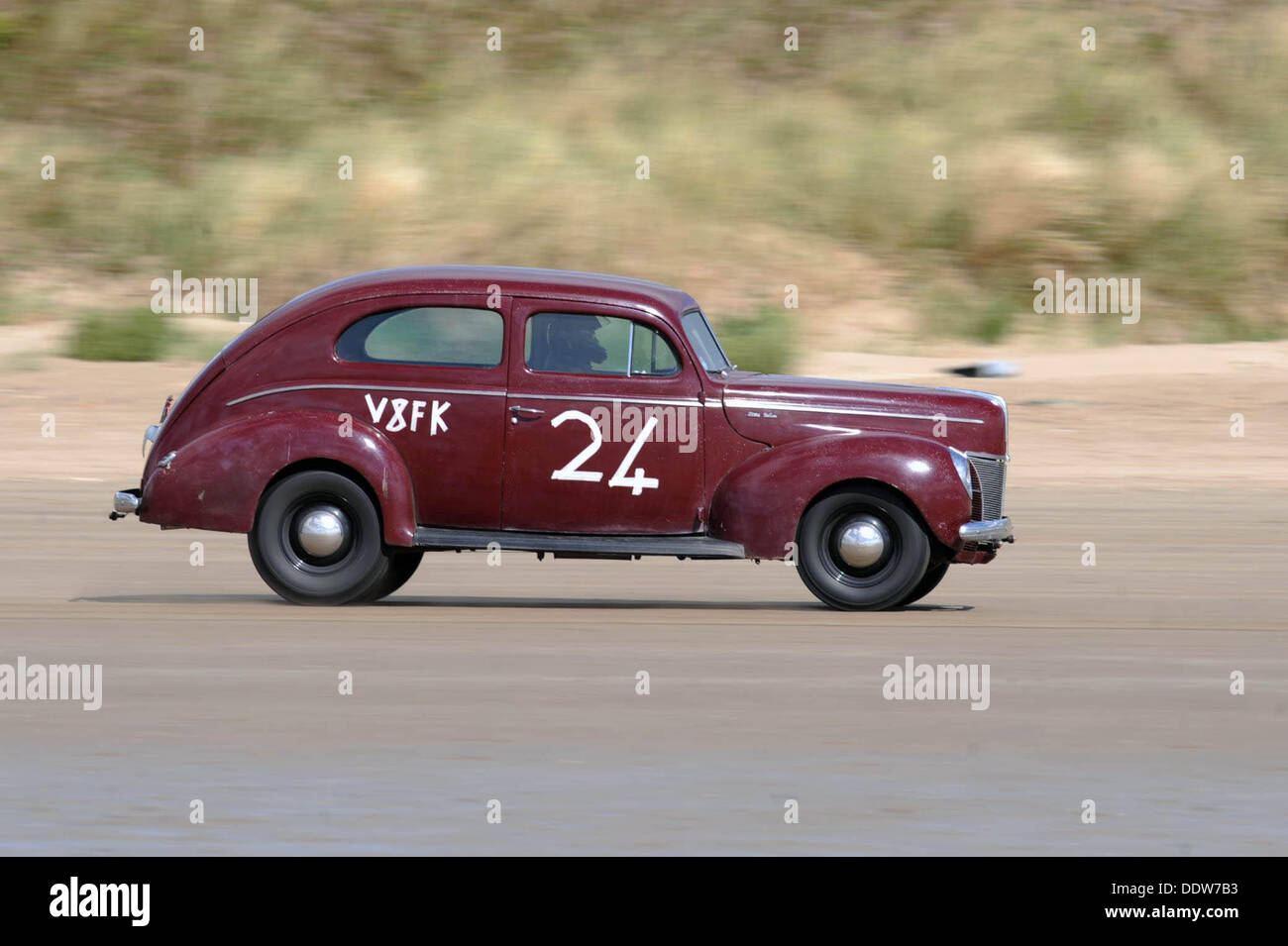 Pendine Sands, Wales, UK. 07. Sep, 2013.   Die ersten jährlichen Amateur Hot Rod Rennen im Pendine Sands vor der Küste von West Wales heute. Die Veranstaltung wird von der Vintage Hot Rod Association gehostet. Bildnachweis: Phil Rees/Alamy Live-Nachrichten Stockfoto