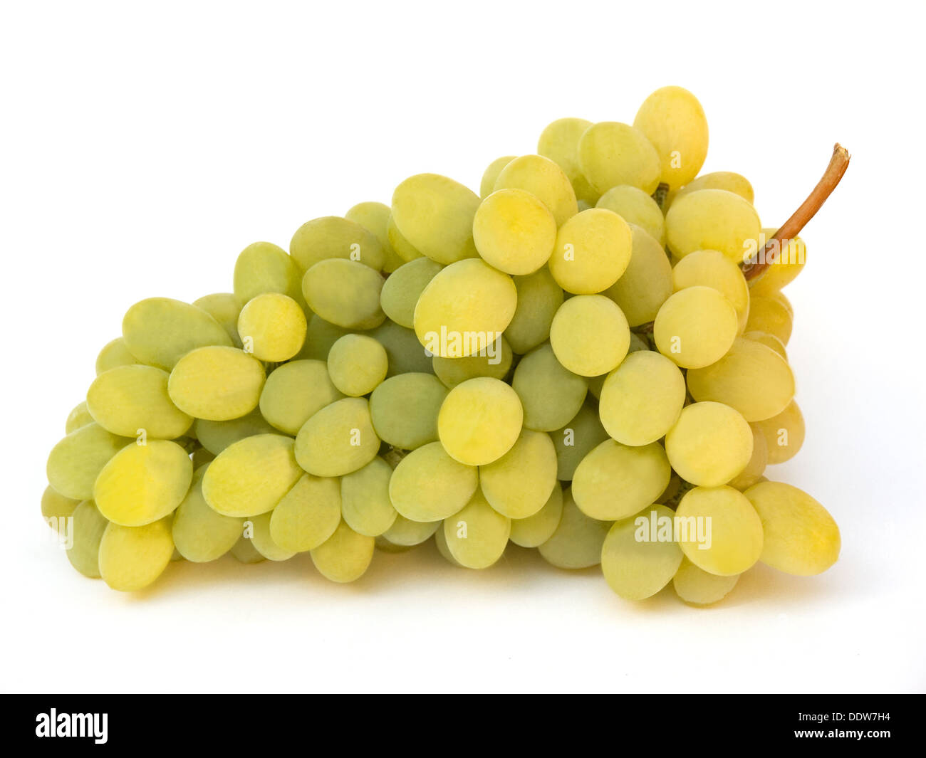 gelbe Traube, isoliert auf weißem Hintergrund (horizontale Ausrichtung) Stockfoto
