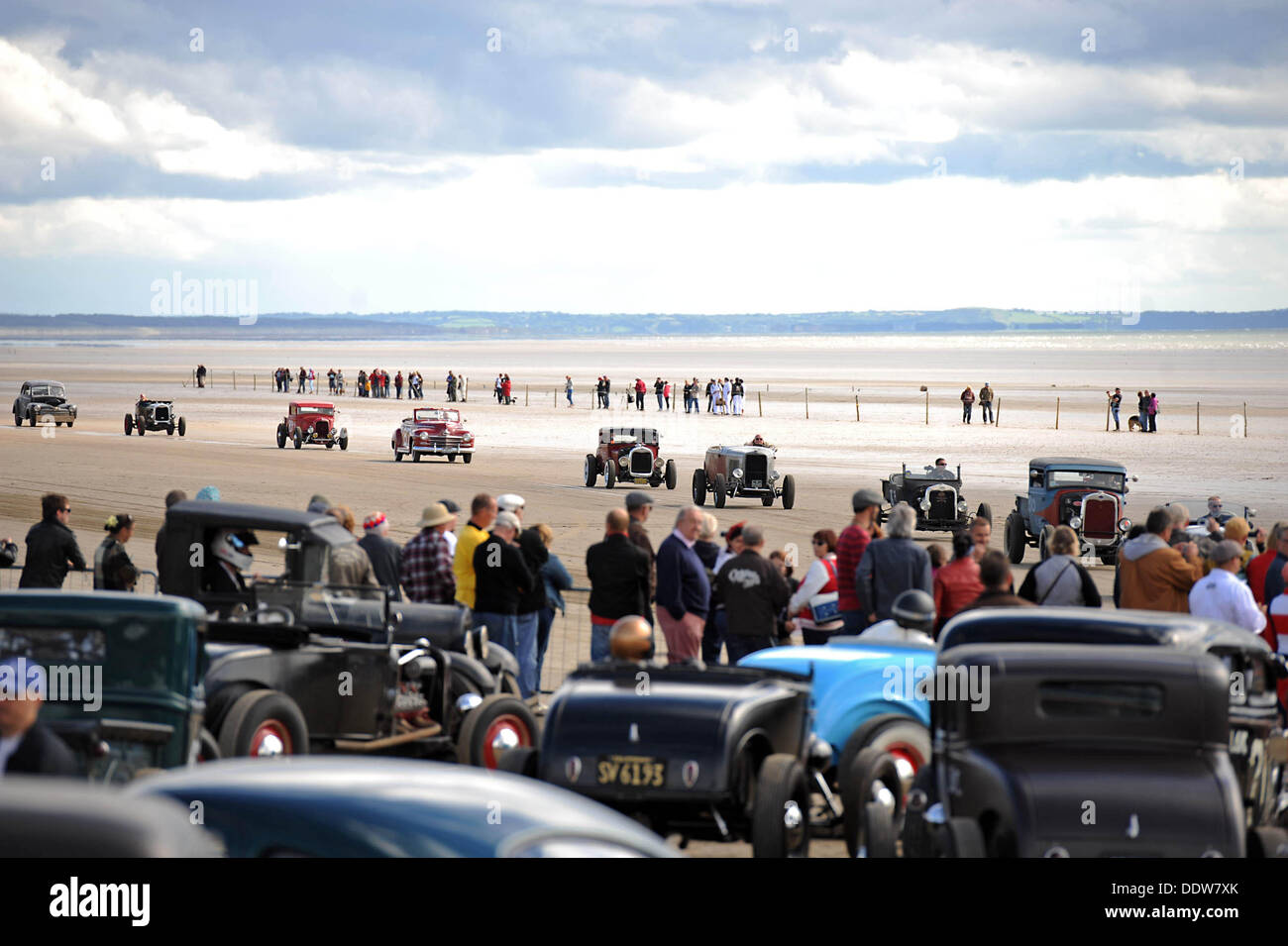 Pendine Sands, Wales, UK. 07. Sep, 2013.   Die ersten jährlichen Amateur Hot Rod Rennen im Pendine Sands vor der Küste von West Wales heute. Die Veranstaltung wird von der Vintage Hot Rod Association gehostet. Bildnachweis: Phil Rees/Alamy Live-Nachrichten Stockfoto