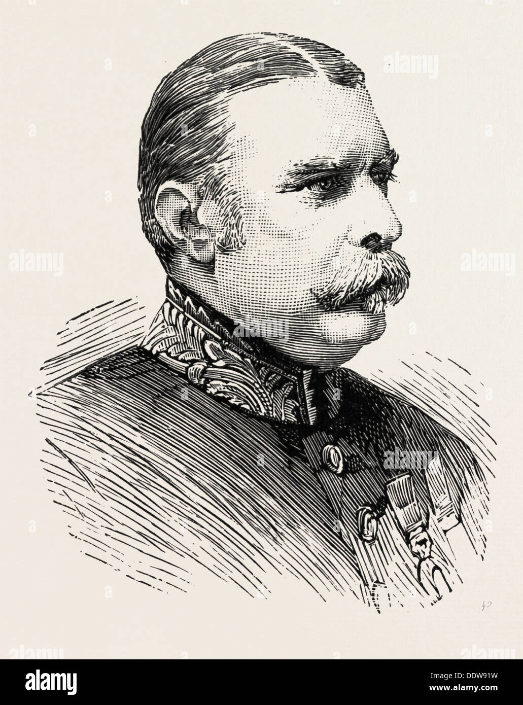 Mr A.C.S. BARKLY, C.M.G, F.R.G.S. Ex-Gouverneur von Helgoland, deutschen, dänischen, britischen, UK, 1890-Gravur Stockfoto