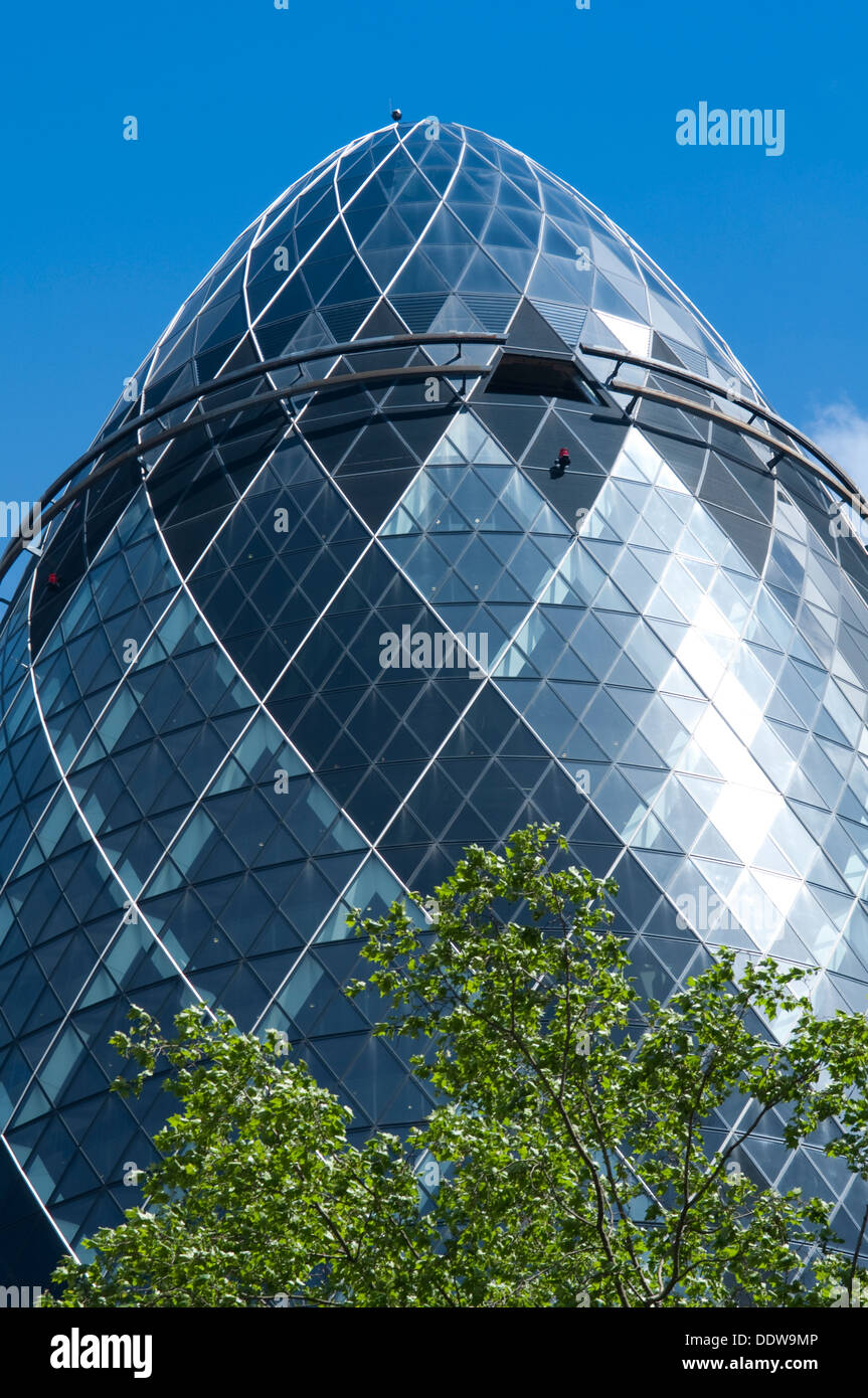 England, London, die Swiss Re Gebäude "Gherkin", Sir Norman Foster Gebäude Stockfoto