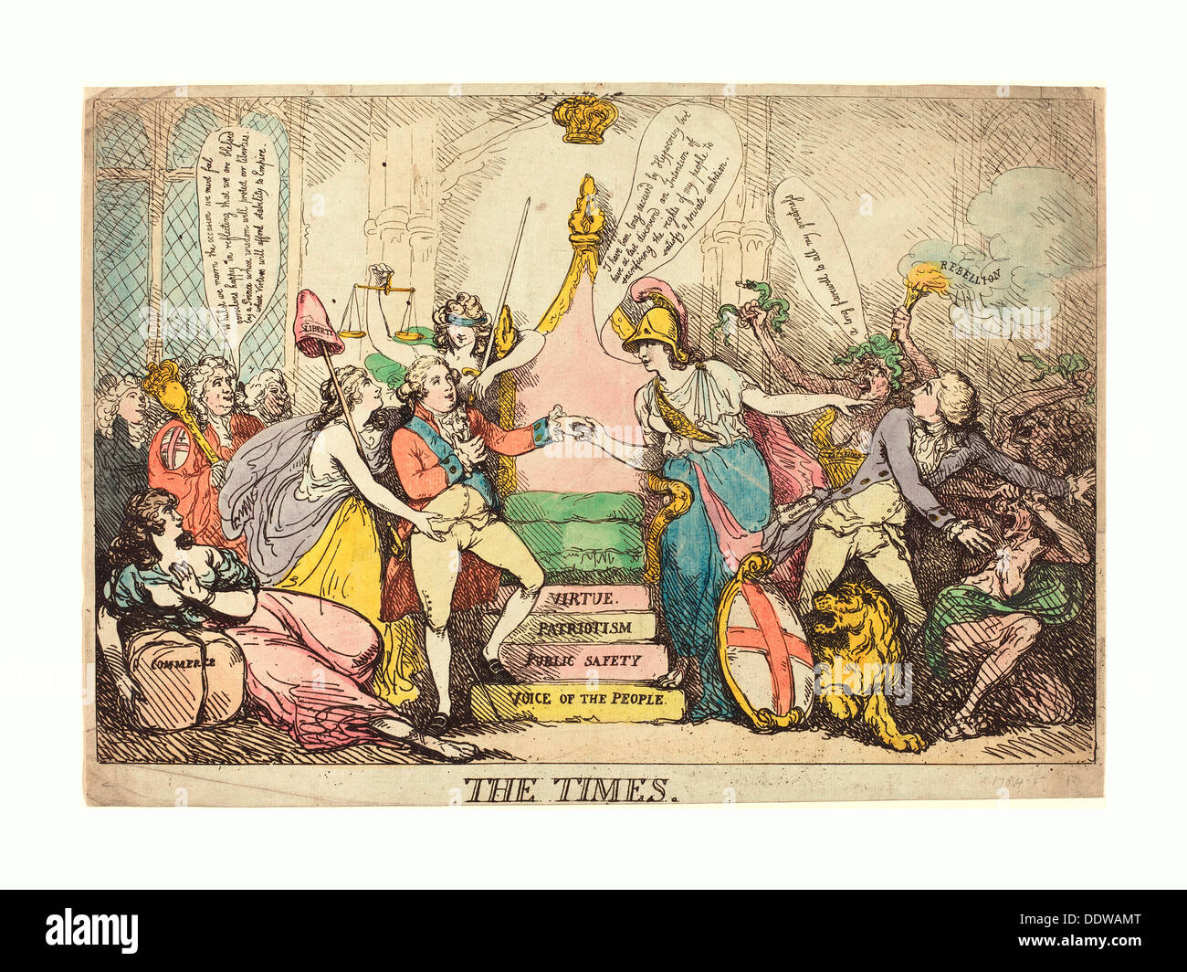Thomas Rowlandson (Britisch, 1756-1827), Radierung die Zeiten, wahrscheinlich 1783, handkolorierten Stockfoto Thomas Rowlandson (Britisch, 1756-1827), Radierung die Zeiten, wahrscheinlich 1783, handkolorierten Stockfoto