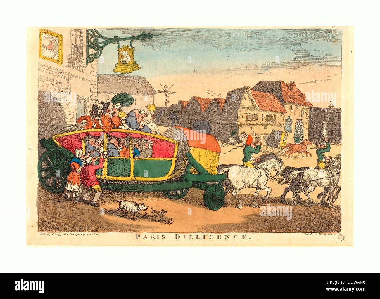 Thomas Rowlandson (British, 1756-1827), Paris Fleiß, vermutlich 1810, handkolorierten Radierung Stockfoto Thomas Rowlandson (British, 1756-1827), Paris Fleiß, vermutlich 1810, handkolorierten Radierung Stockfoto