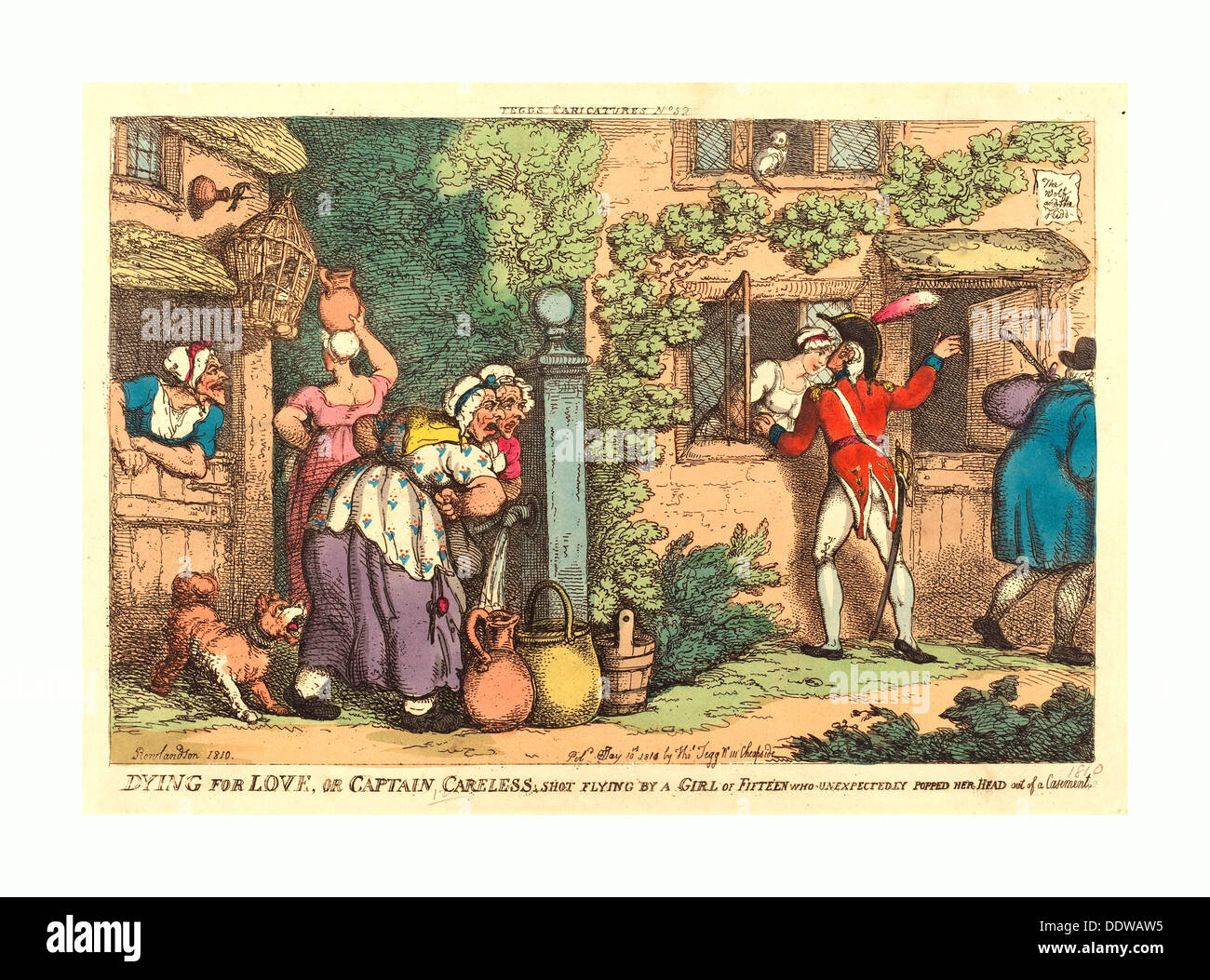 Thomas Rowlandson (British, 1756-1827), sterben für die Liebe oder Kapitän Careless erschossen fliegen, indem ein Mädchen von fünfzehn Stockfoto Thomas Rowlandson (British, 1756-1827), sterben für die Liebe oder Kapitän Careless erschossen fliegen, indem ein Mädchen von fünfzehn Stockfoto