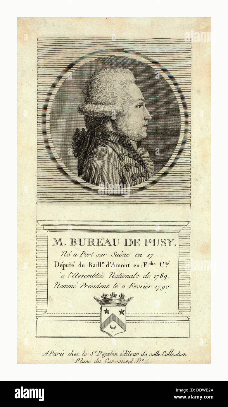 M. Bureau de Pusy Né ein Port Sur Saône En 17 [...], Député du Baille d'Amont En Fche Cté à l'Assemblée Nationale de 1789 Stockfoto