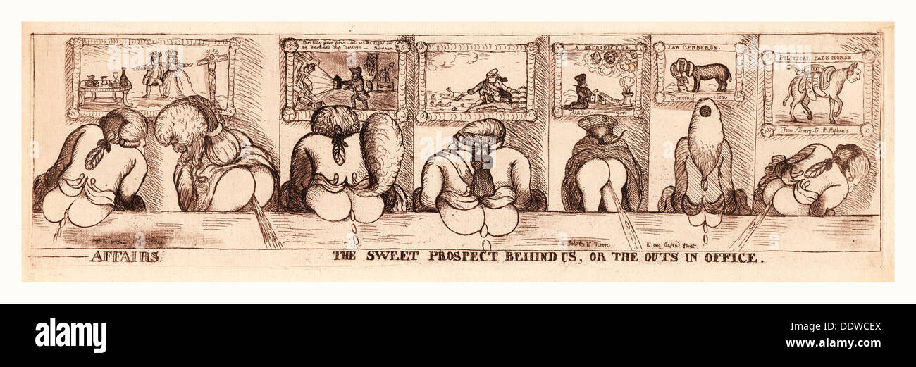 Angelegenheiten. Die süße Aussicht hinter uns, oder die Outs im Amt, Dent, William, aktive 1783-1793, Verleger, de sanguine Gravur Stockfoto
