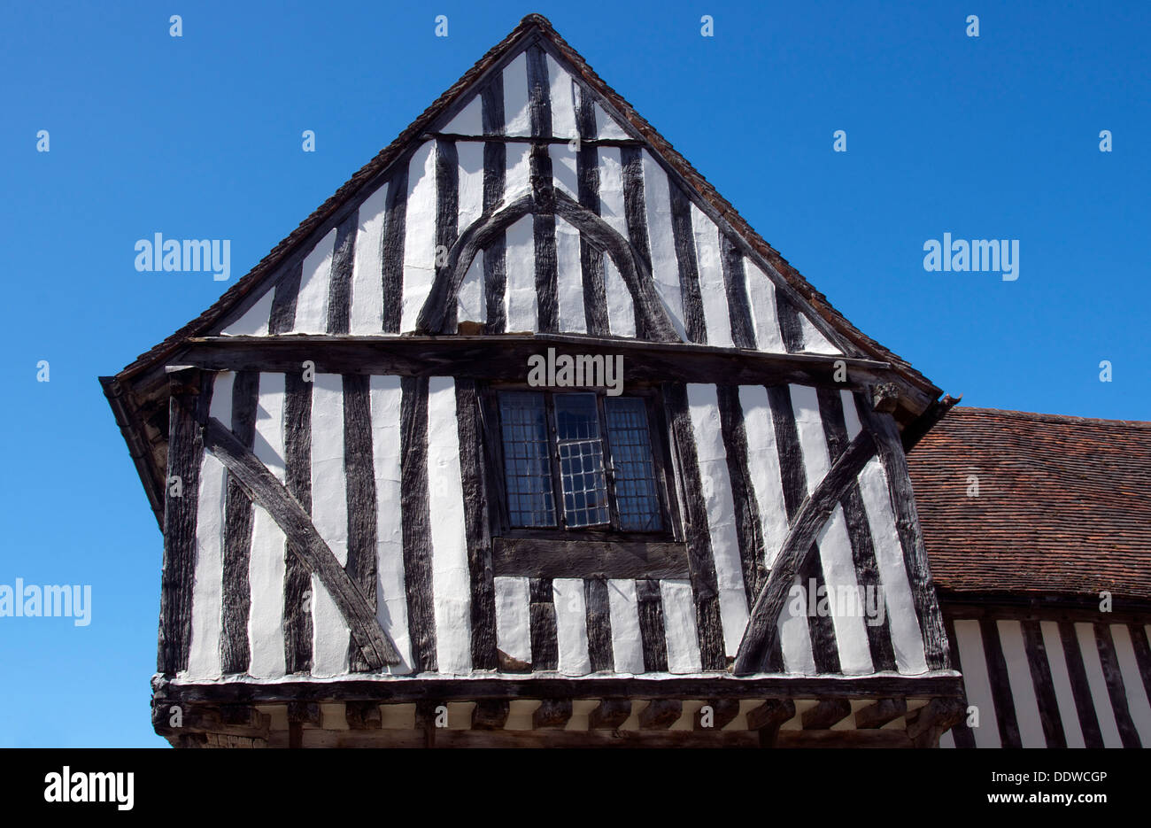 Detail 15. Jahrhundert Wolle Halle Dame Street Lavenham Suffolk England Stockfoto
