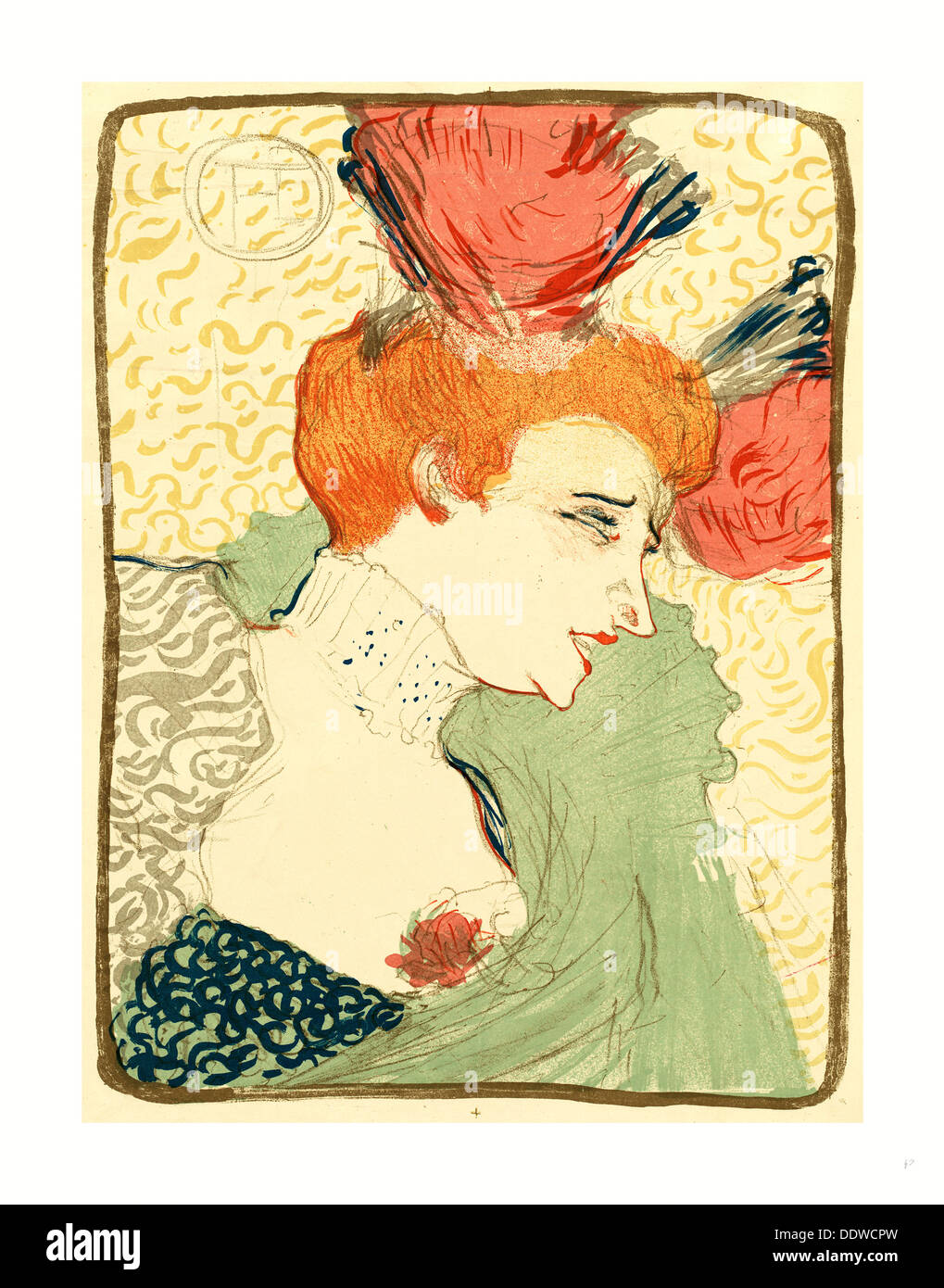 Henri de Toulouse-Lautrec (French, 1864-1901), Büste von Fräulein Marcelle Lender (Fräulein Marcelle Lender, En Buste), 1895, Farbe Stockfoto