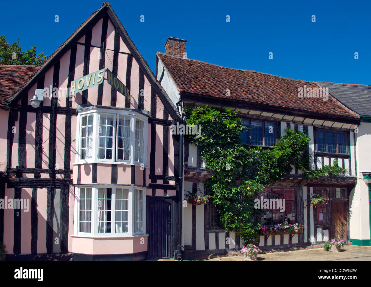 Shop und Haus Market Square Lavenham Suffolk England Stockfoto