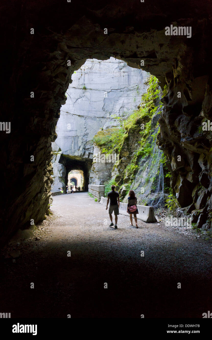 Othello Tunnels, Coquihalla Canyon Provincial Park, Hope, Britisch-Kolumbien, Kanada. Stockfoto