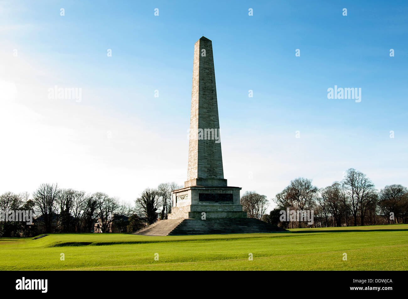 Das Wellington Monument ist ein Obelisk befindet sich in der Phoenix-Park, Dublin, Irland. Stockfoto