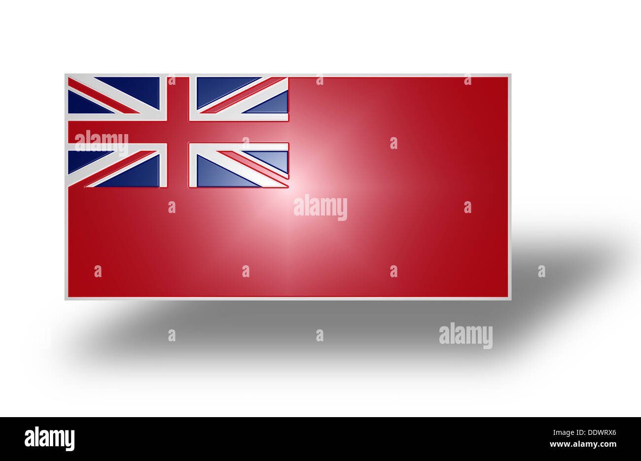 Bürgerliche Flagge des Vereinigten Königreichs (Red Ensign). Ich stilisiert. Stockfoto