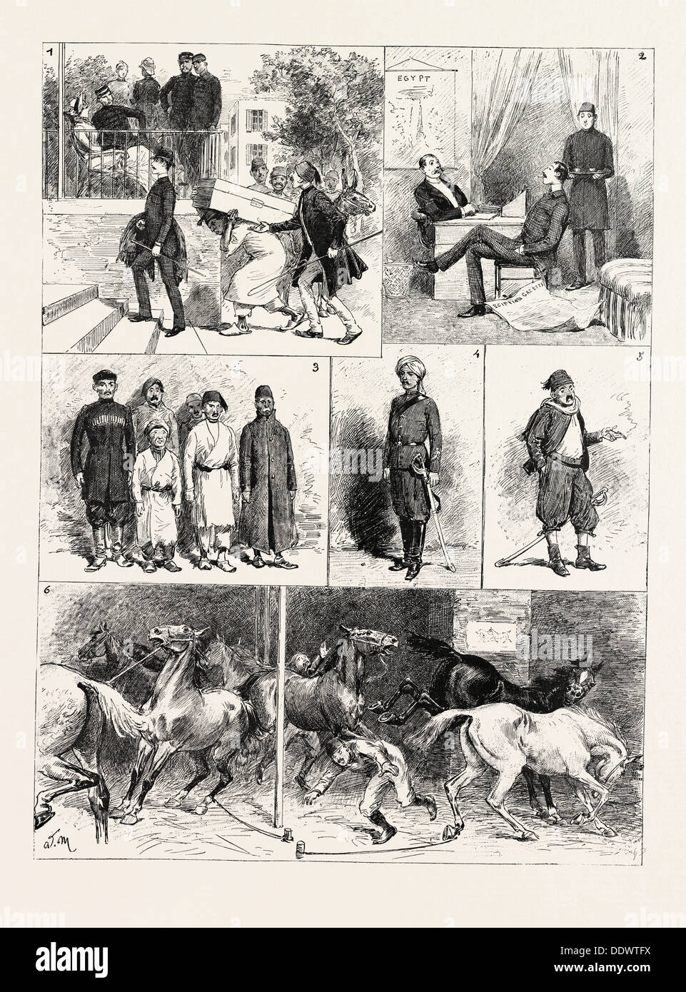 Erfahrungen von A britische Offizier der GENDARMERIE IN Ägypten, Gravur 1884 Stockfoto