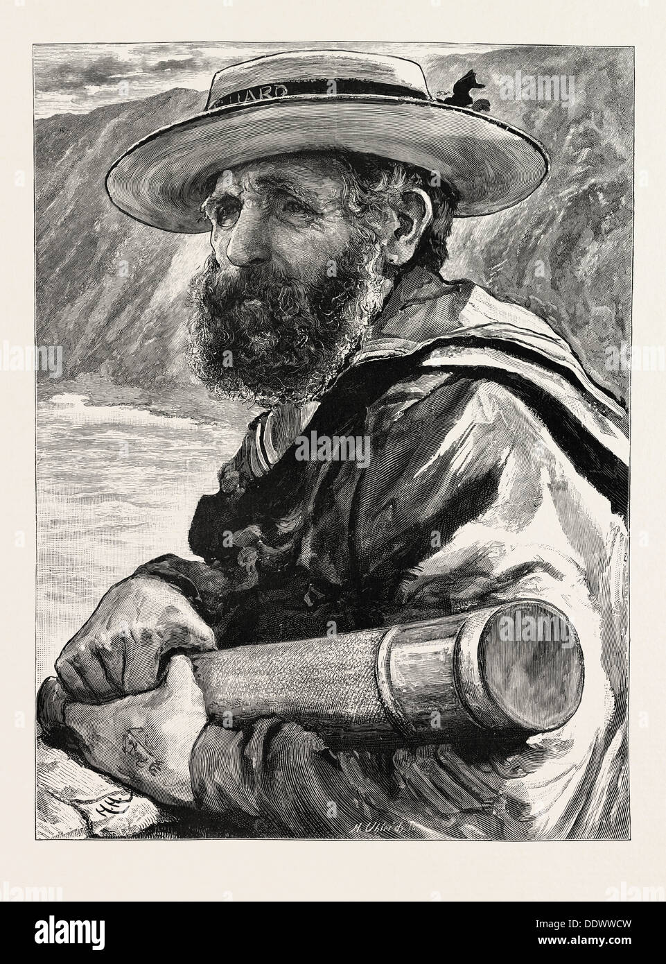 Küstenwache Mann, von HUBERT HERKOMER, Gravur 1879, England, Großbritannien, British, Europa, Großbritannien, Großbritannien, Europäische Stockfoto