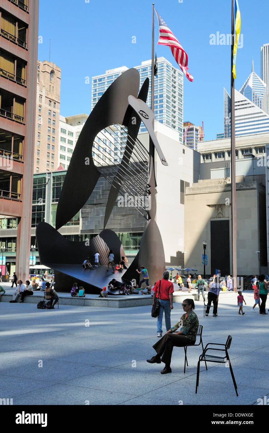 Chicagos Picasso Statue Daley Plaza. ChicaGO Stockfoto