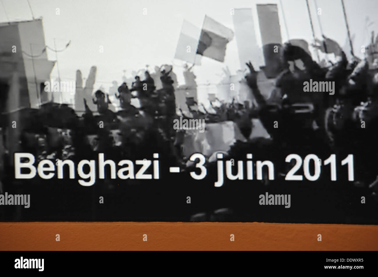 Videoanimation über die jüngste Krise im Mittelmeer, MuCEM Marseille, Frankreich. Stockfoto