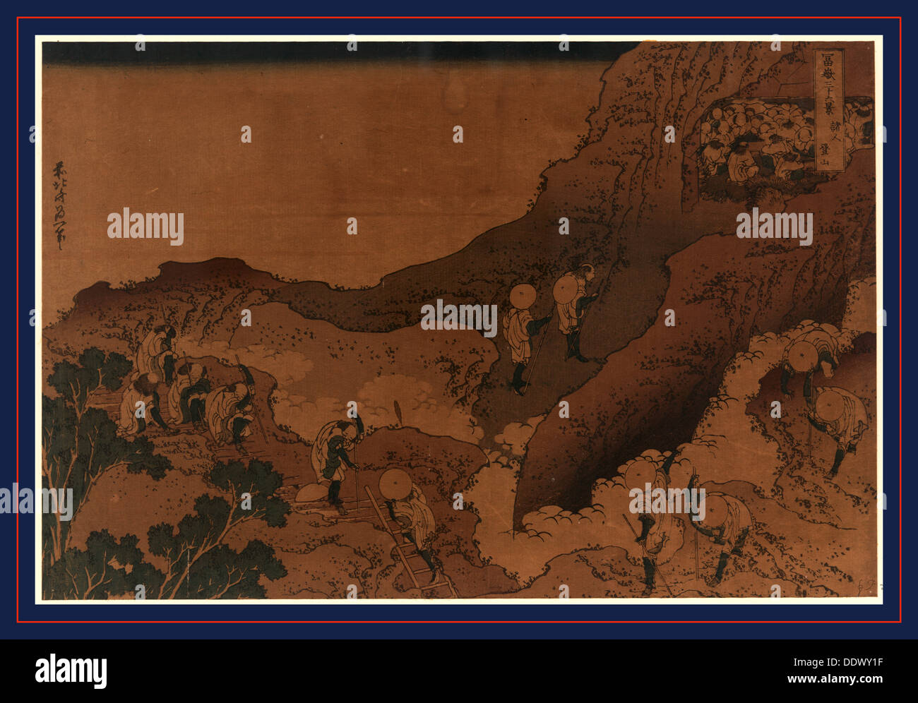 Shonin Tozan, Bergsteigen Pilger., Katsushika, Hokusai, 1760-1849, Künstler, [1834 oder 1835], 1 print: Holzschnitt, Farbe Stockfoto