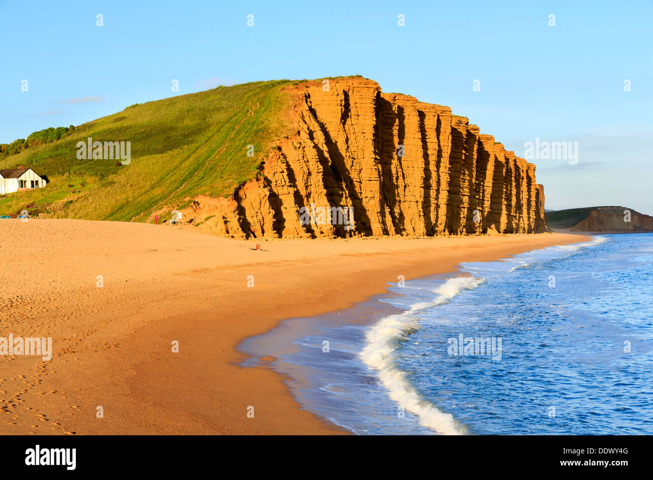Abendlicht auf den goldenen Klippen am West Bay Dorset England UK Europe Stockfoto