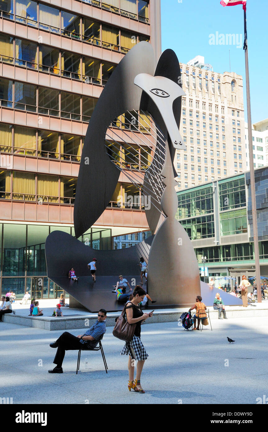 Chicagos Picasso Statue Daley Plaza. ChicaGO Stockfoto