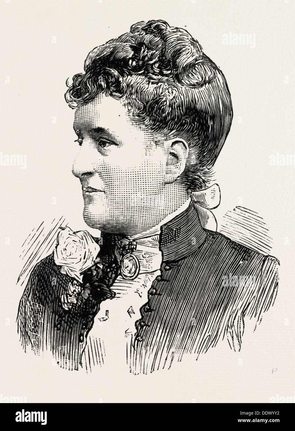 Mrs BARKLY, Frau von Mr A.C.S BARKLY, C.M.G, F.R.G.S. Ex-Gouverneur von Helgoland, deutschen, dänischen, britischen, UK, 1890-Gravur Stockfoto