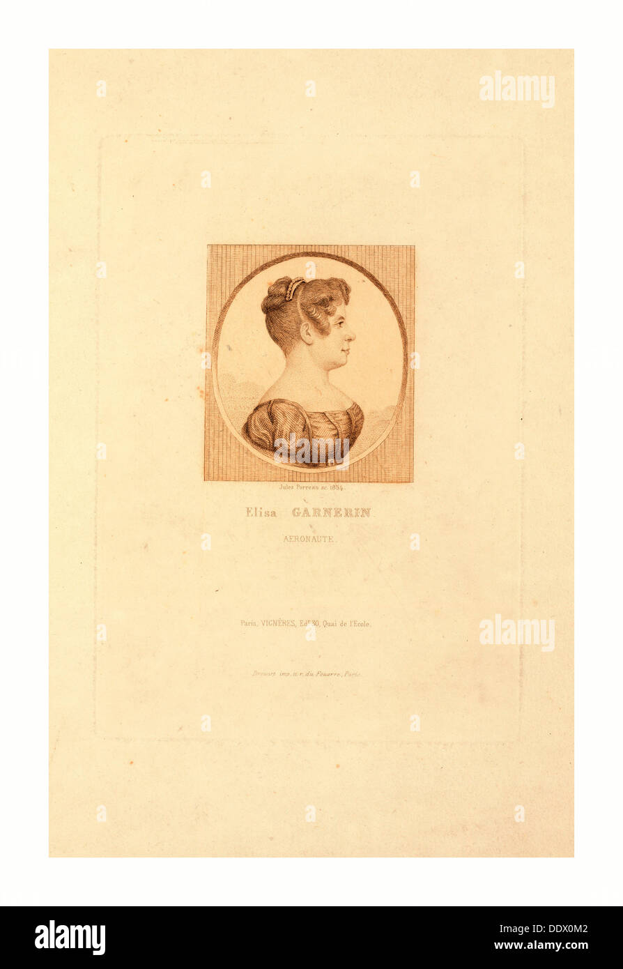 Elisa Garnerins, Luftschiffer von Jules Porreau, 1854 Stockfoto