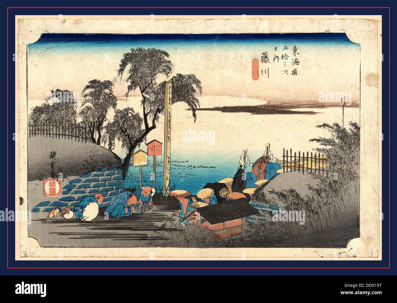 Fujikawa, Ando Hiroshige, 1797-1858, Künstler, [zwischen 1834 und 1836], 1 print: Holzschnitt, Farbe; 25,4 x 38,1 cm., Print Stockfoto