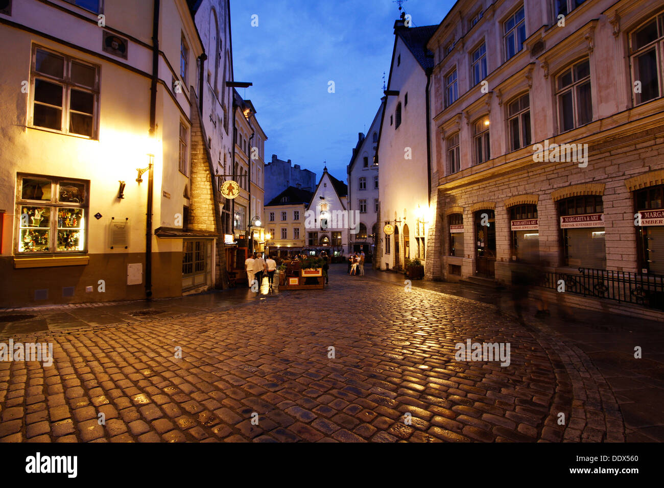 Tallinn, einer der schönsten Straßen Stockfoto