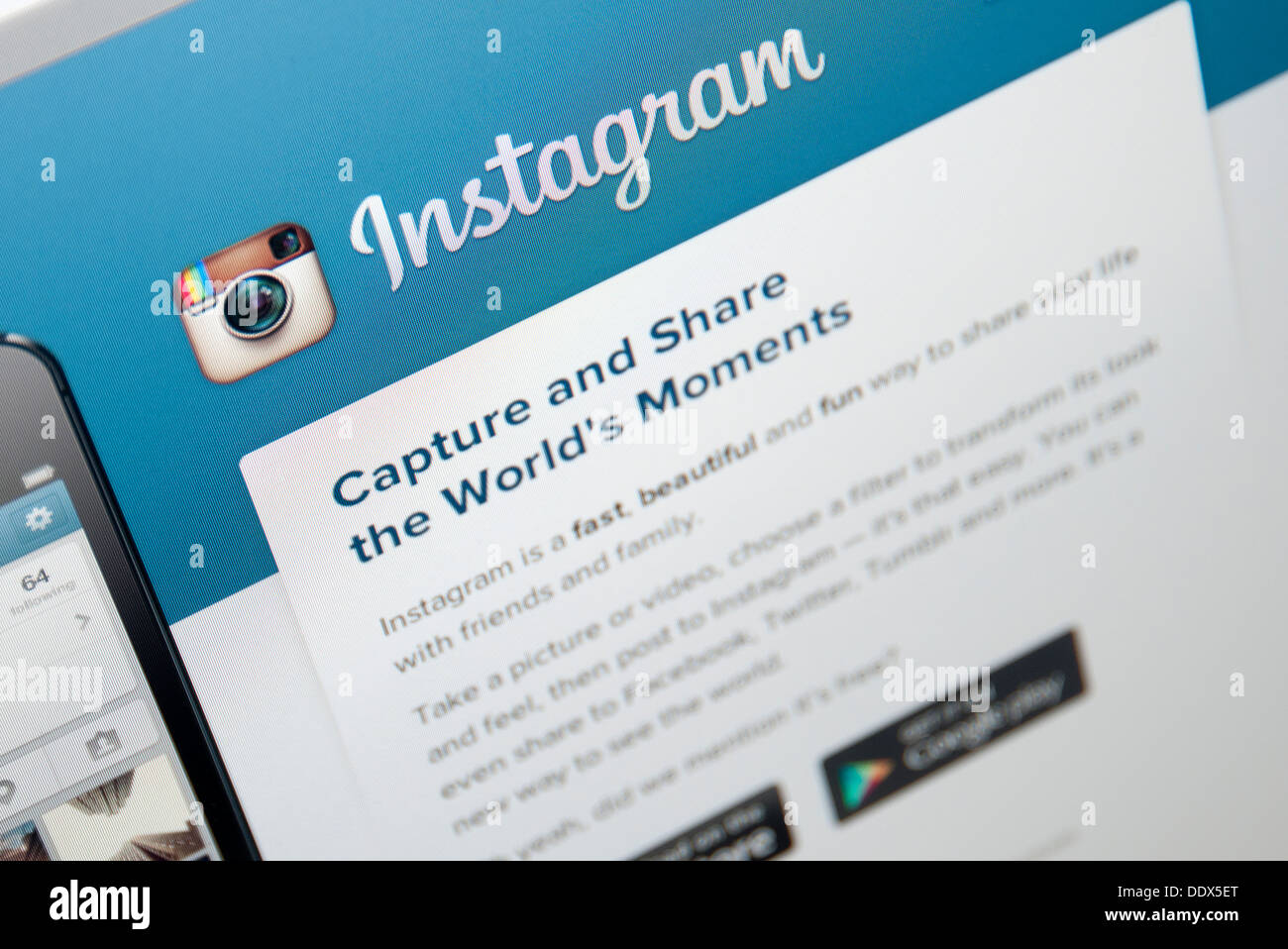 Instagram-Web-Seite Stockfoto
