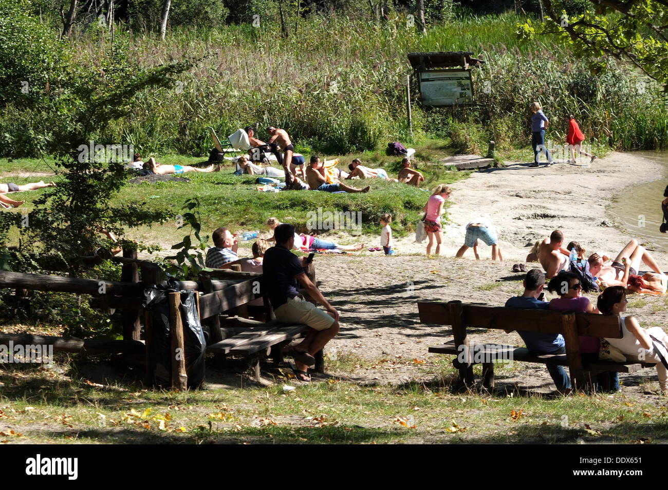 Otomin, Polen 8. September 2013 Menschen letzte Suny Tag in diesem Sommer genießen. Meteorologen prognostizieren großen Kühl- und Starkregen in den nächsten Tagen. Bildnachweis: Michal Fludra/Alamy Live-Nachrichten Stockfoto