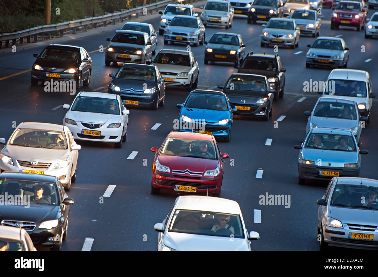 Morgen-Verkehr in Tel Aviv, Israel Stockfoto