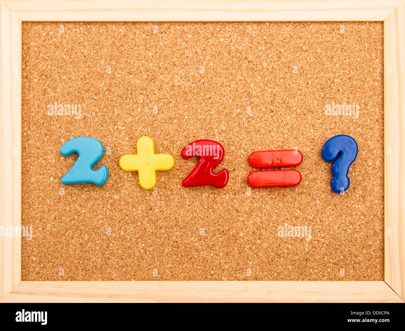 Einfache mathematische Addition mit unbekannten Ergebnis Stockfoto