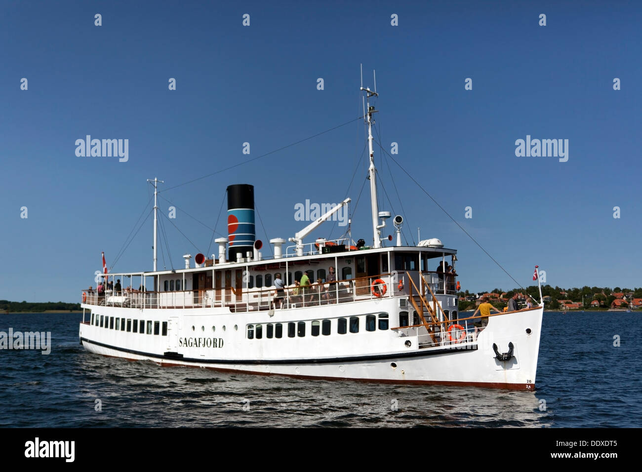 Old Timer-Restaurantschiff MS Sagafjord. Roskilde, Dänemark Stockfoto