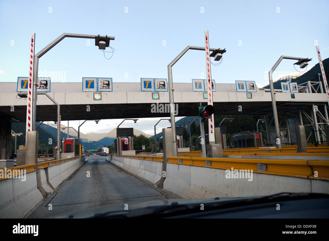 Maut auf der Brenner-Autobahn in Österreich Stockfoto