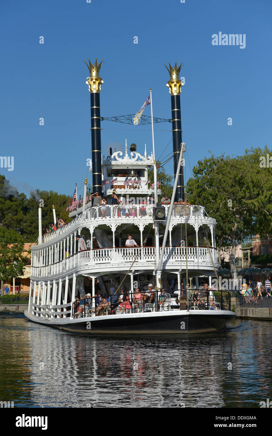 Mark Twain Fluss Boot, Disneyland, Frontierland, Anaheim, Kalifornien Stockfoto