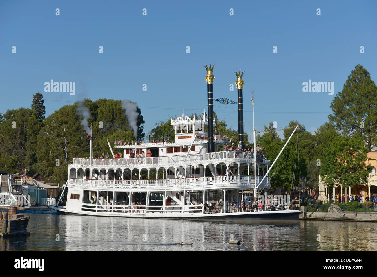Mark Twain Fluss Boot, Disneyland, Frontierland, Anaheim, Kalifornien Stockfoto