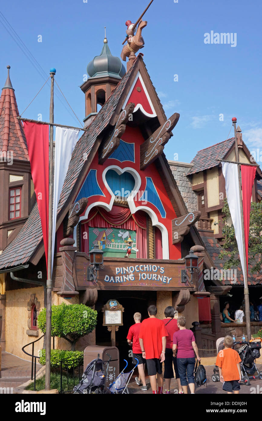 Pinocchios gewagte Reise, Pinocchio Fahrt, Disneyland, Anaheim, Kalifornien Stockfoto