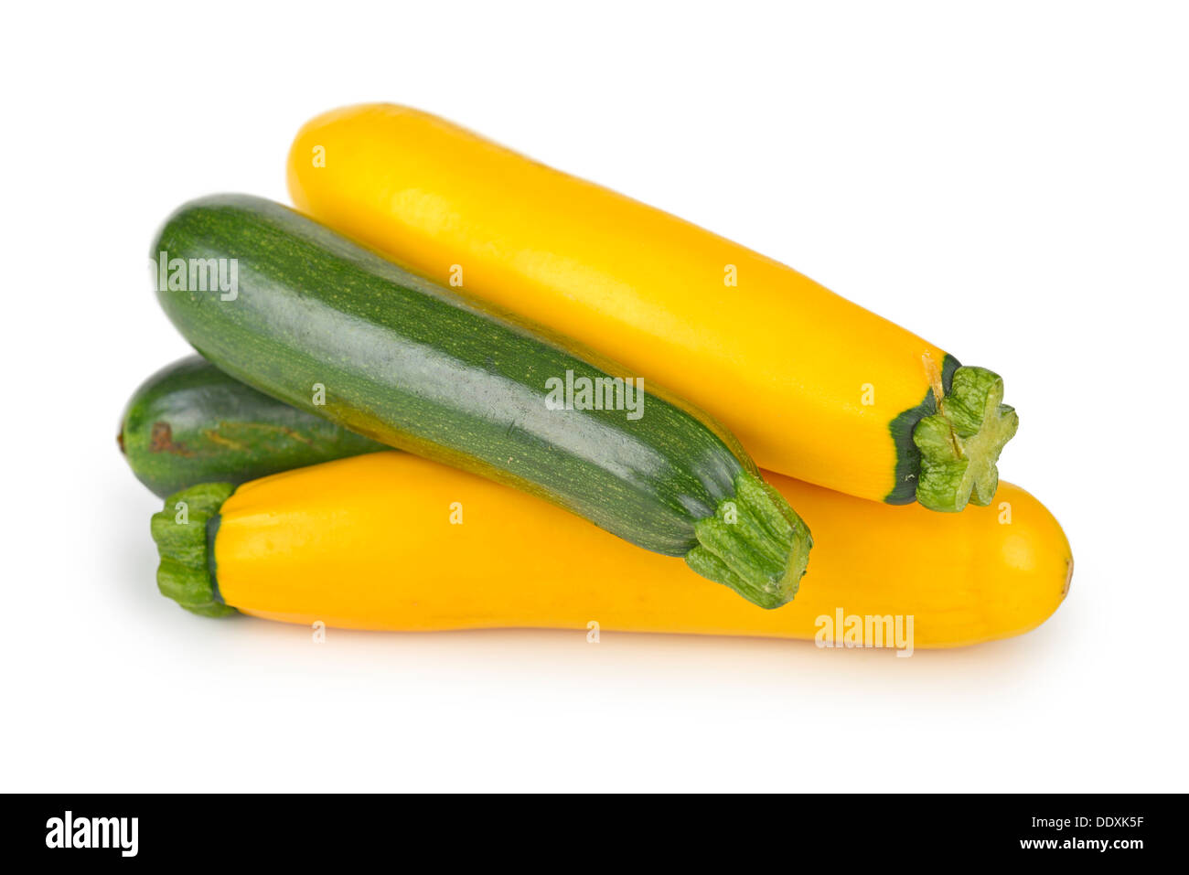 Zucchini, grün und gelb, Golden Stockfoto