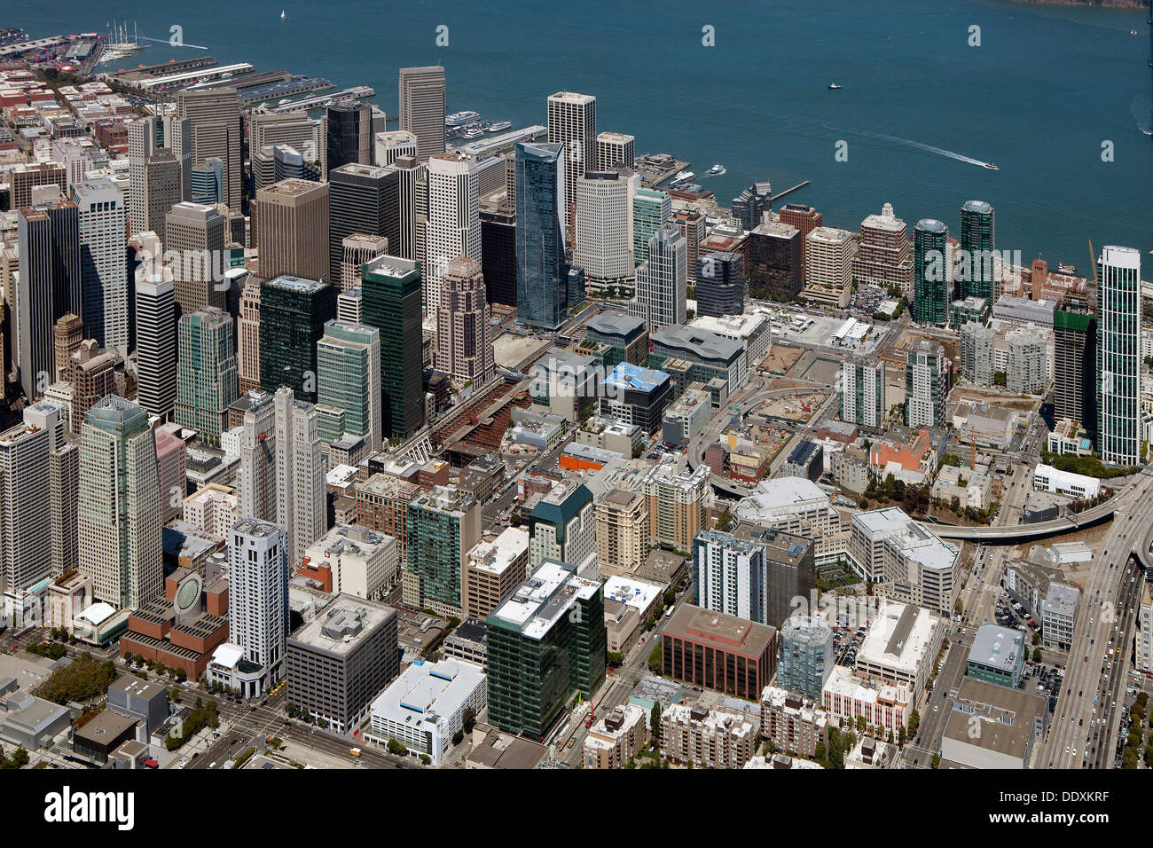 Luftaufnahme South of Market Street Transbay Terminal Center San Francisco, Kalifornien Stockfoto