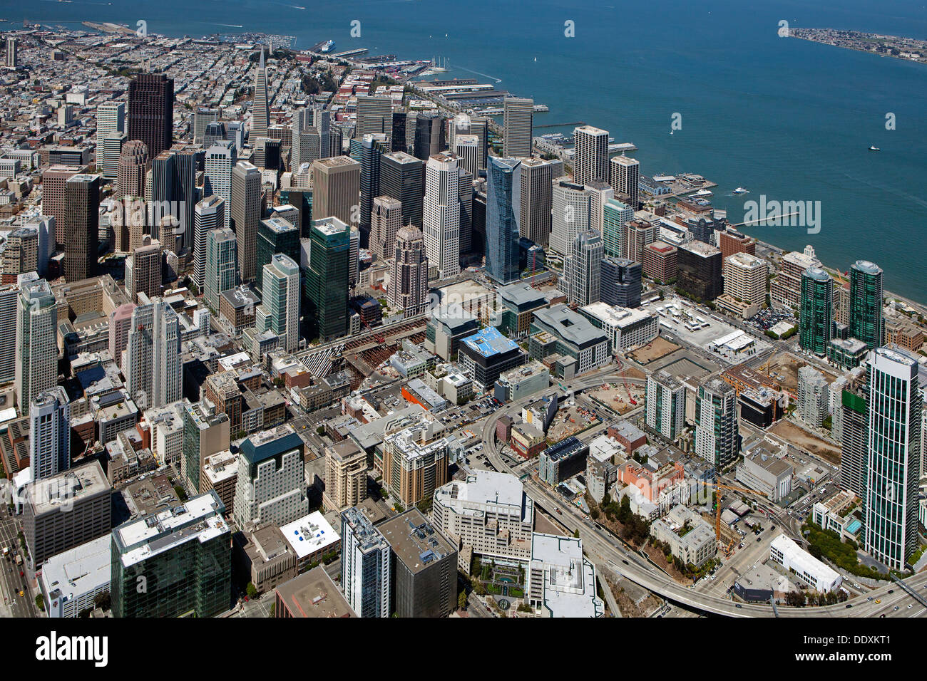 Luftaufnahme South of Market Street Transbay Terminal Center San Francisco, Kalifornien Stockfoto