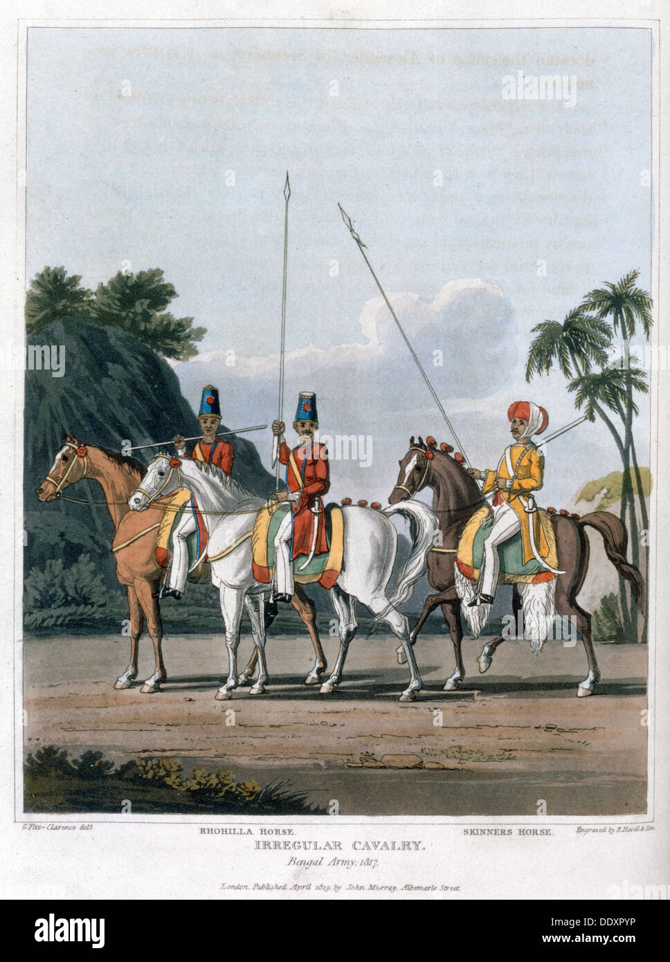 "Irreguläre Kavallerie, Bengal Armee 1817' (1819). Künstler: Havell & Sohn Stockfoto
