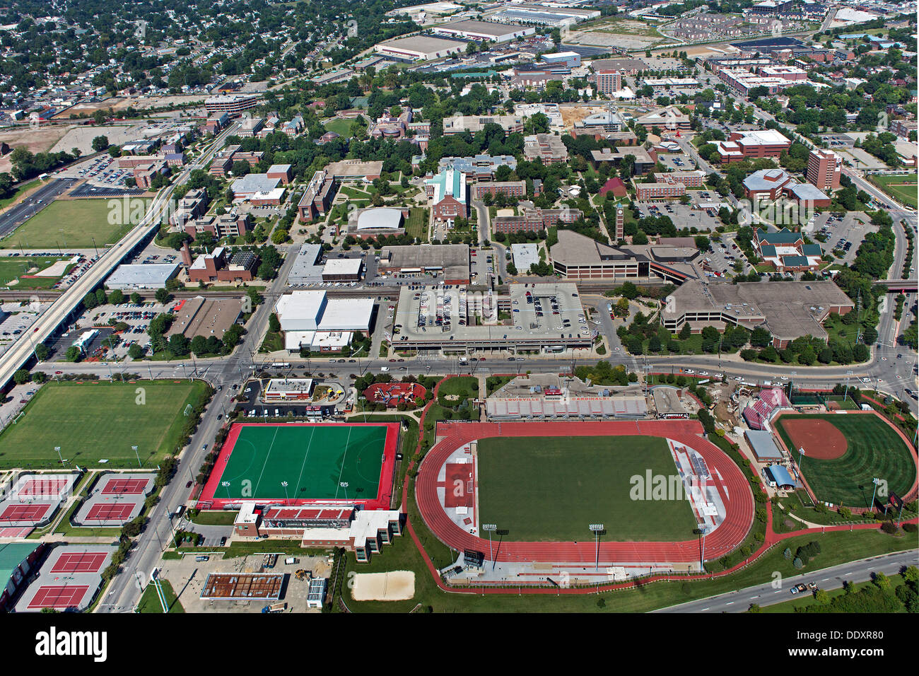 Luftaufnahme University of Louisville, Kentucky Stockfoto