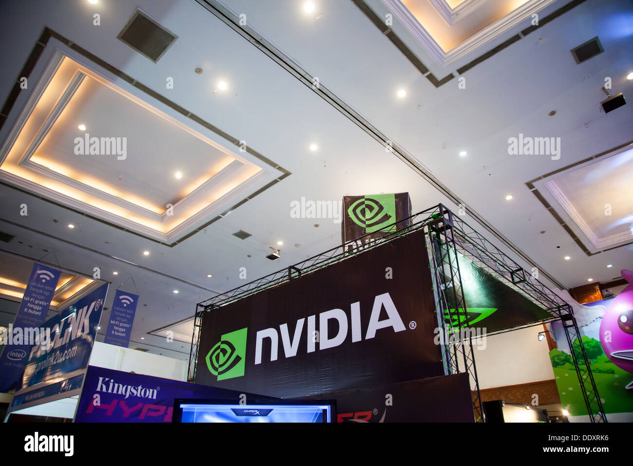 Jakarta, Indonesien, 8. September 2013: Nvidia Corporation in Indo-Game-Show 2013 Event in Jakarta Convention Center, Jakarta. Stockfoto