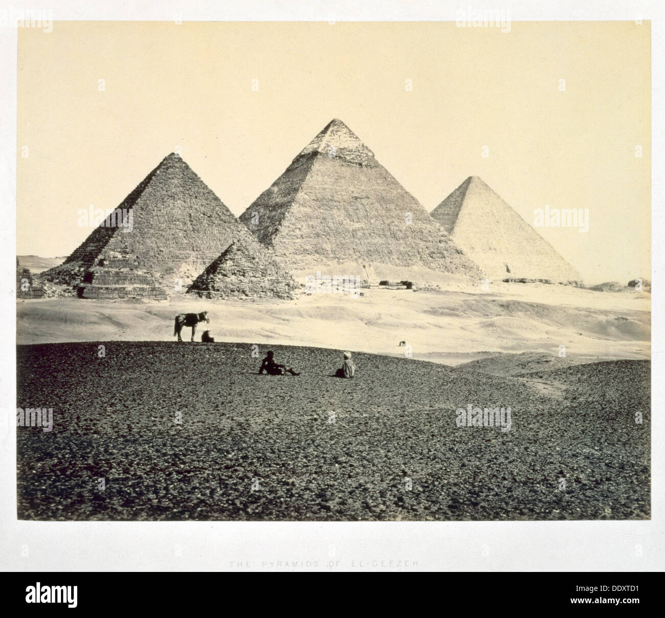 "Die Pyramiden von El-Geezeh von der Süd-West", Ägypten, 1858. Künstler: Francis Frith Stockfoto