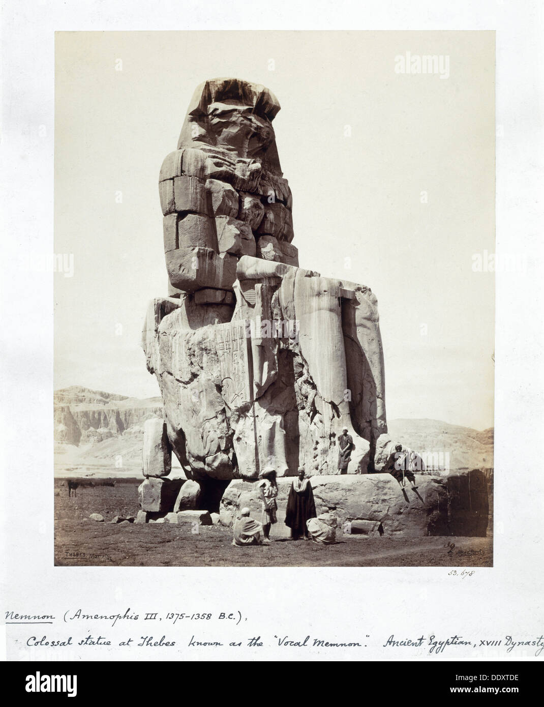 Die "Vocal Memnon", Theben, Ägypten, 1862. Künstler: Francis Bedford Stockfoto