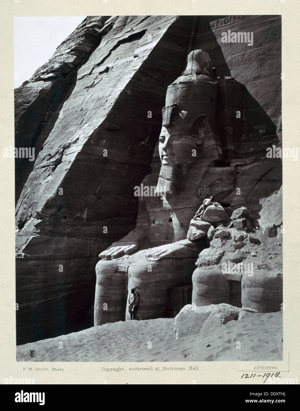 Sitzende Koloss des Ramses II, Tempel von Abu Simbel, Ägypten, c1860-1890. Künstler: Frank Mason gut Stockfoto