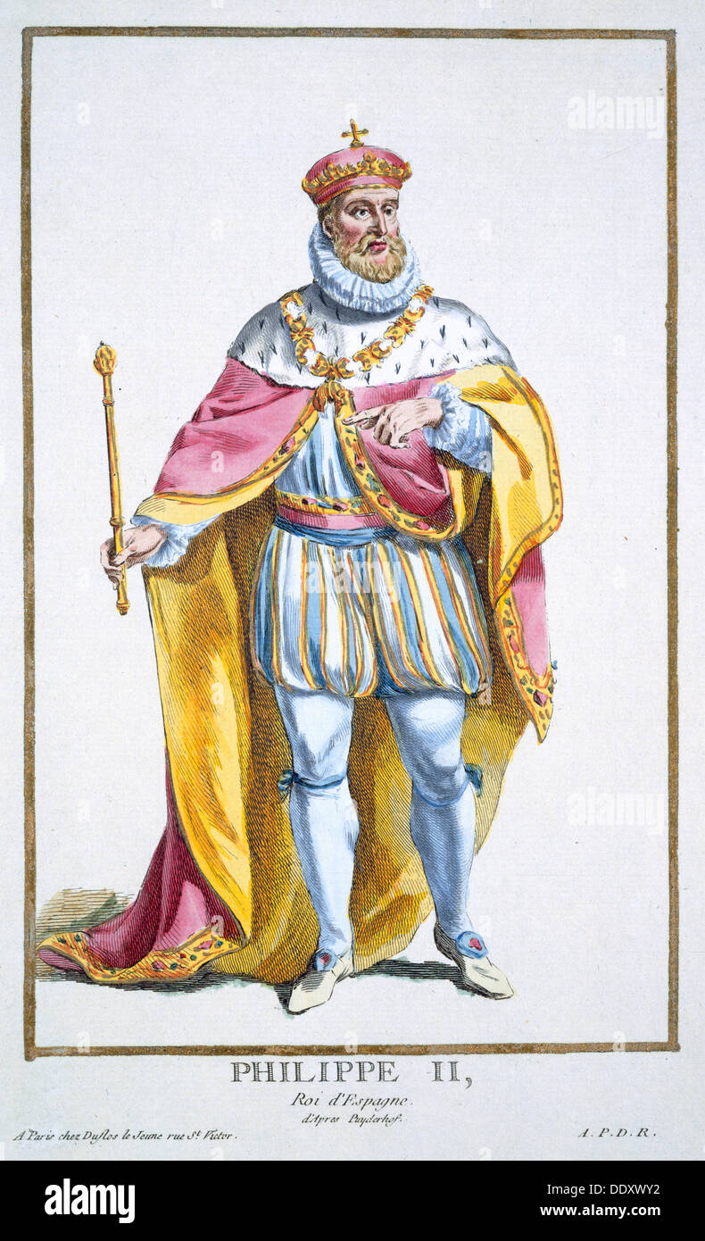 Philipp II., König von Spanien, (1780).  Künstler: Pierre Duflos Stockfoto